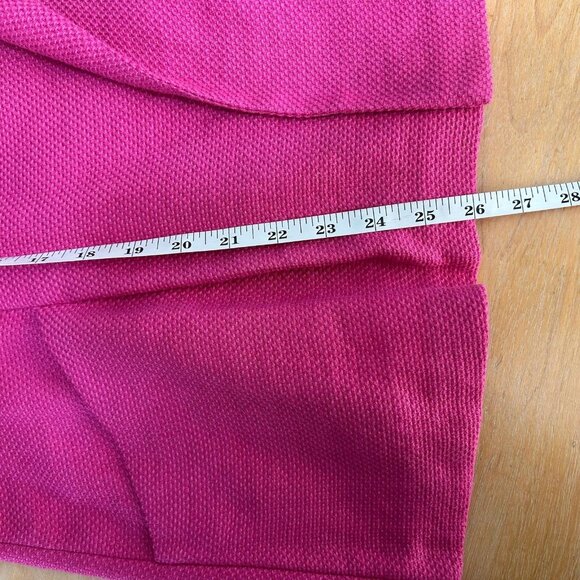 Eileen Fisher Blazer Sz M Pink Linen Blend Open Front Textured Pockets Preppy - Picture 11 of 11